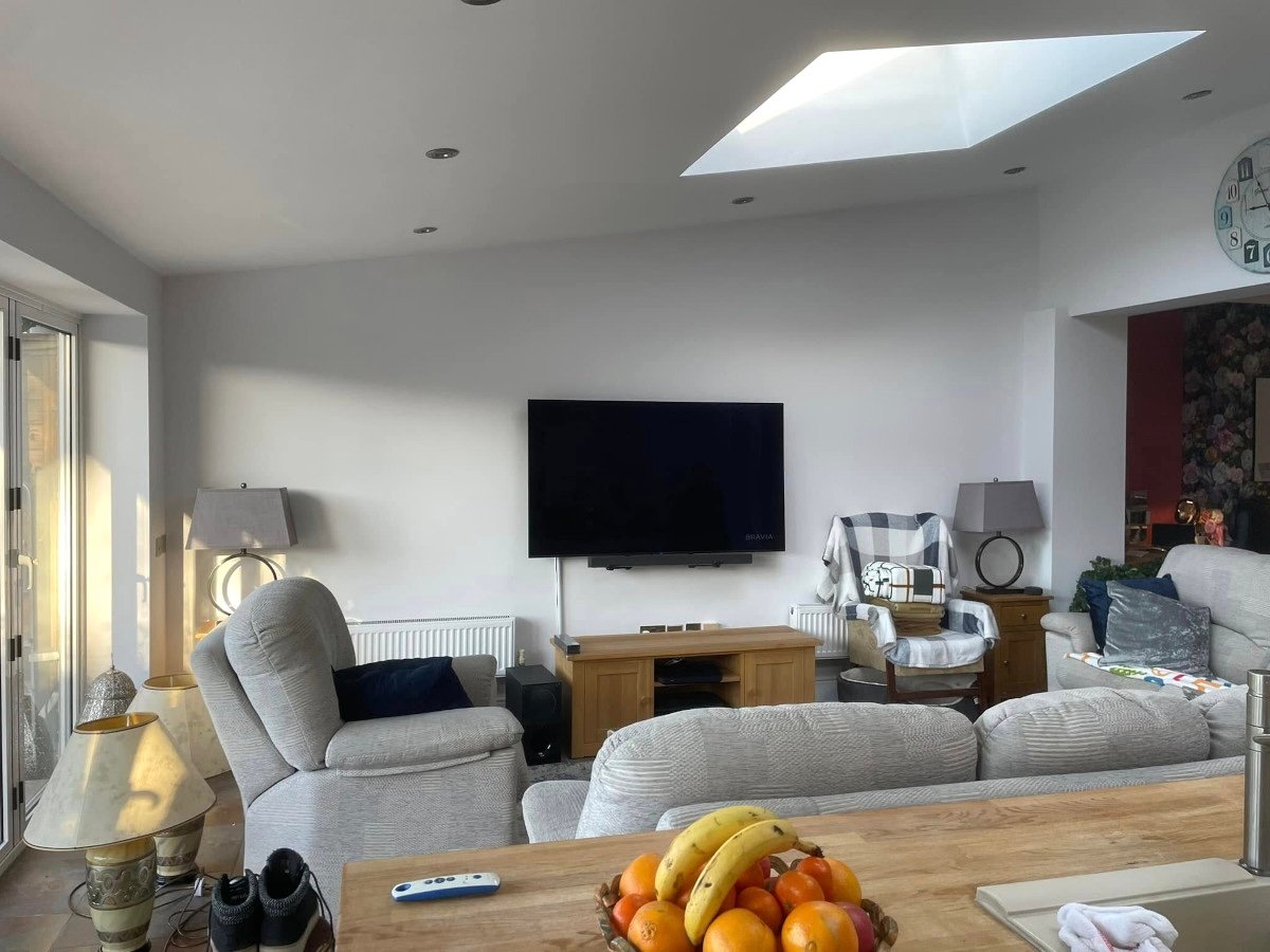 Living room newly decorated by Orchid Decor, expert painters and decorators in Caerphilly.