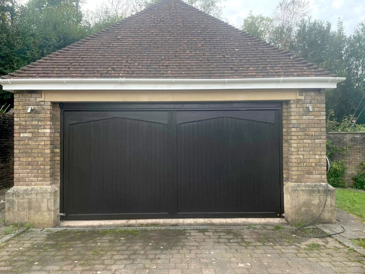 newport garage door painted after orchid decor
